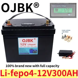 12V LiFEPO4 300AH lithium iron phosphate, a new high-capacity battery with integrated BMS, for golf carts and solar cycling