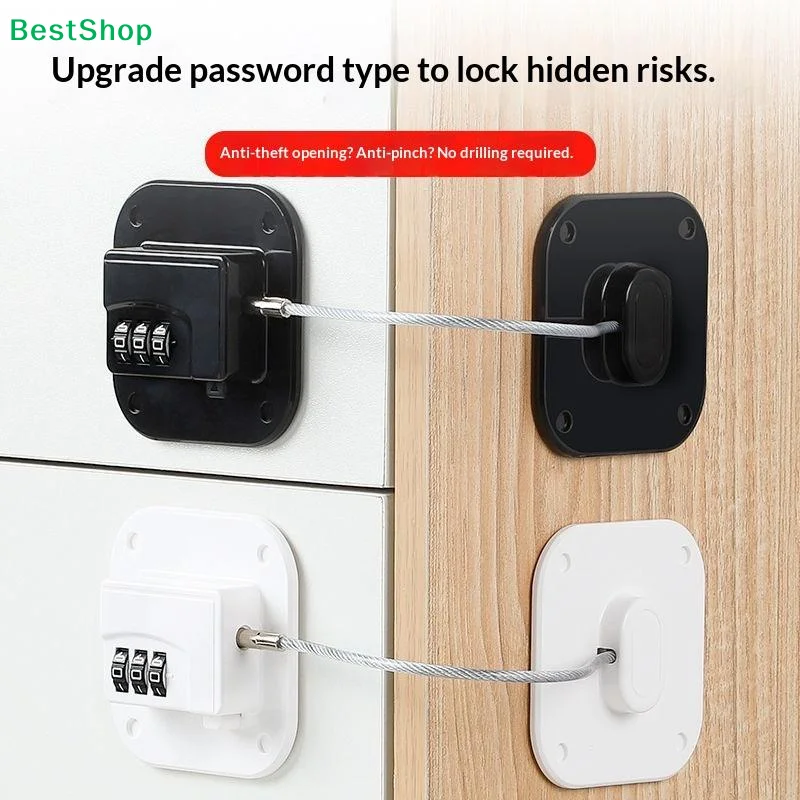 1Pc Child Safety Lock Stainless Steel Cable For Cabinet Fridge Door Window Keep Kids Baby Safe At Home Strong Fix Lock