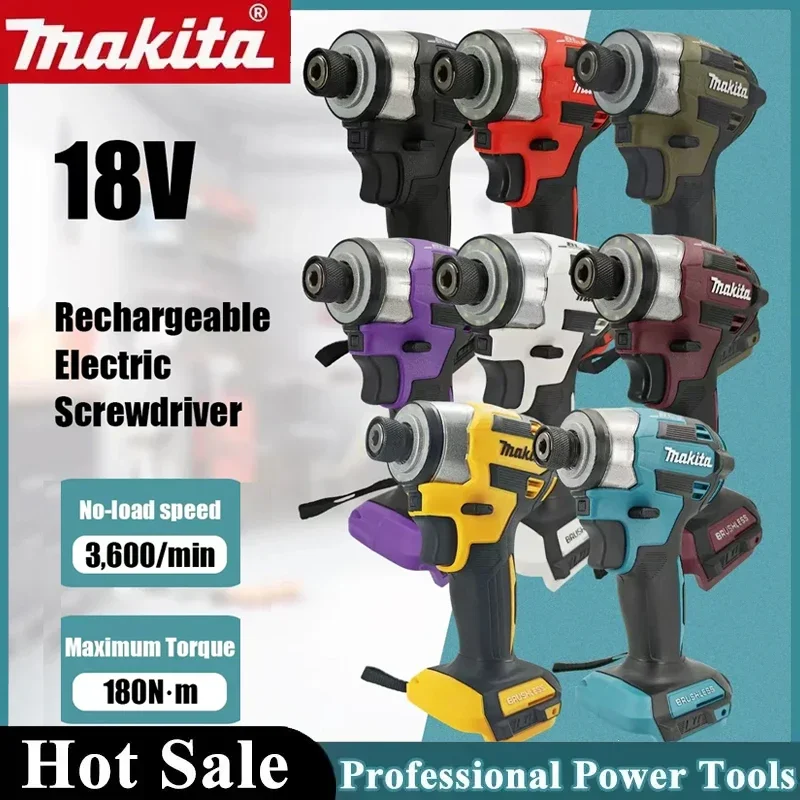 

Беспроводная ударная дрель-шуруповерт Makita DTD173, 18В, бесщеточный двигатель, электрический инструмент