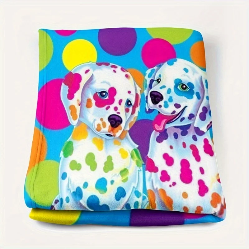 Adorable Dalmatian Puppy Print Fuzzy Fleece Throw Blanket Plush Nap Cover for Kids Baby Girls Boys Room Decor Gifts