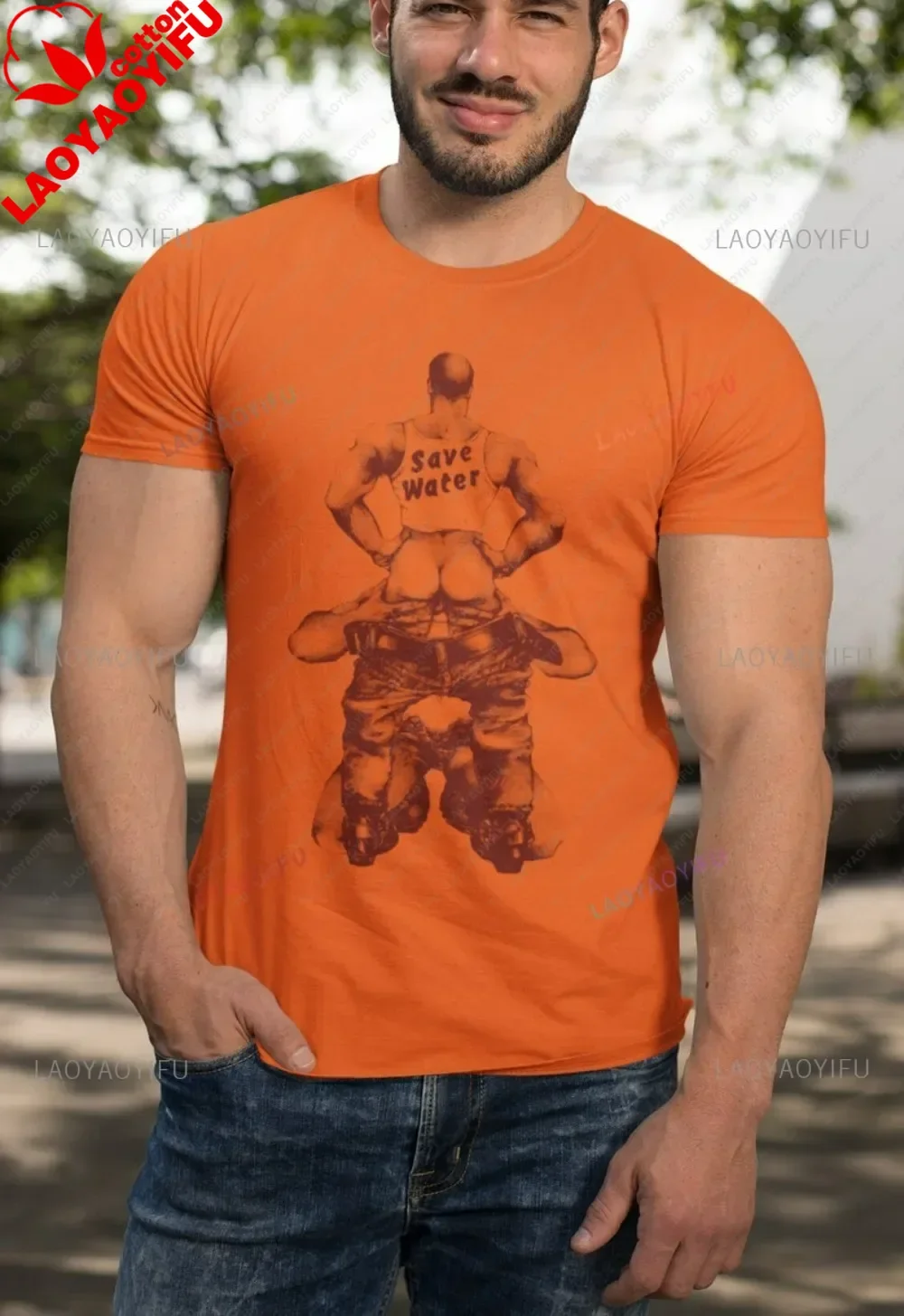 Save Water Vintage CottonTshirt Retro Queer Rodeo Homosexual Pride Memorabilia Gay Climate Activist Funny Gift Leather Daddy Bar