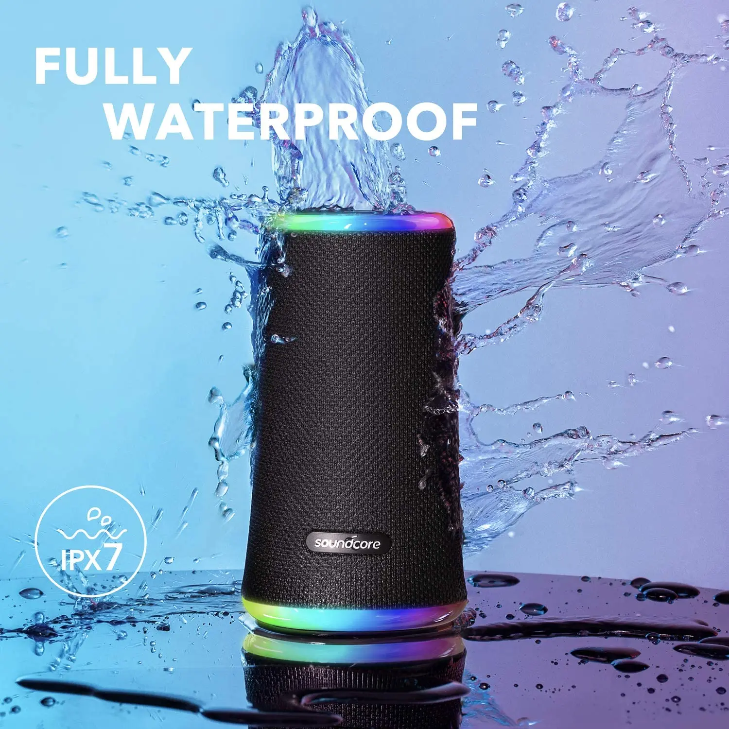 Anker Soundcore Flare 2 Bluetooth Speaker 360 Sound IPX7 Waterproof Wireless Speaker Outdoor 12-hour Gaming Atmosphere Speaker