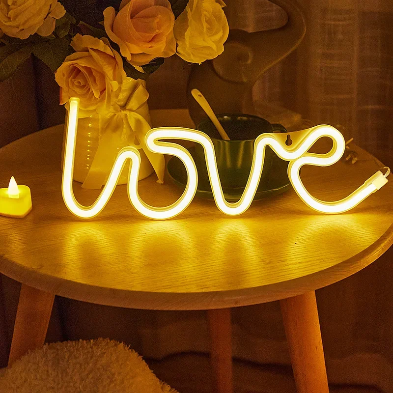 Neon Lights LOVE Creative Confession Proposal Battery USB Dual-purpose Styling Light LED Cross-border Creative Decoration