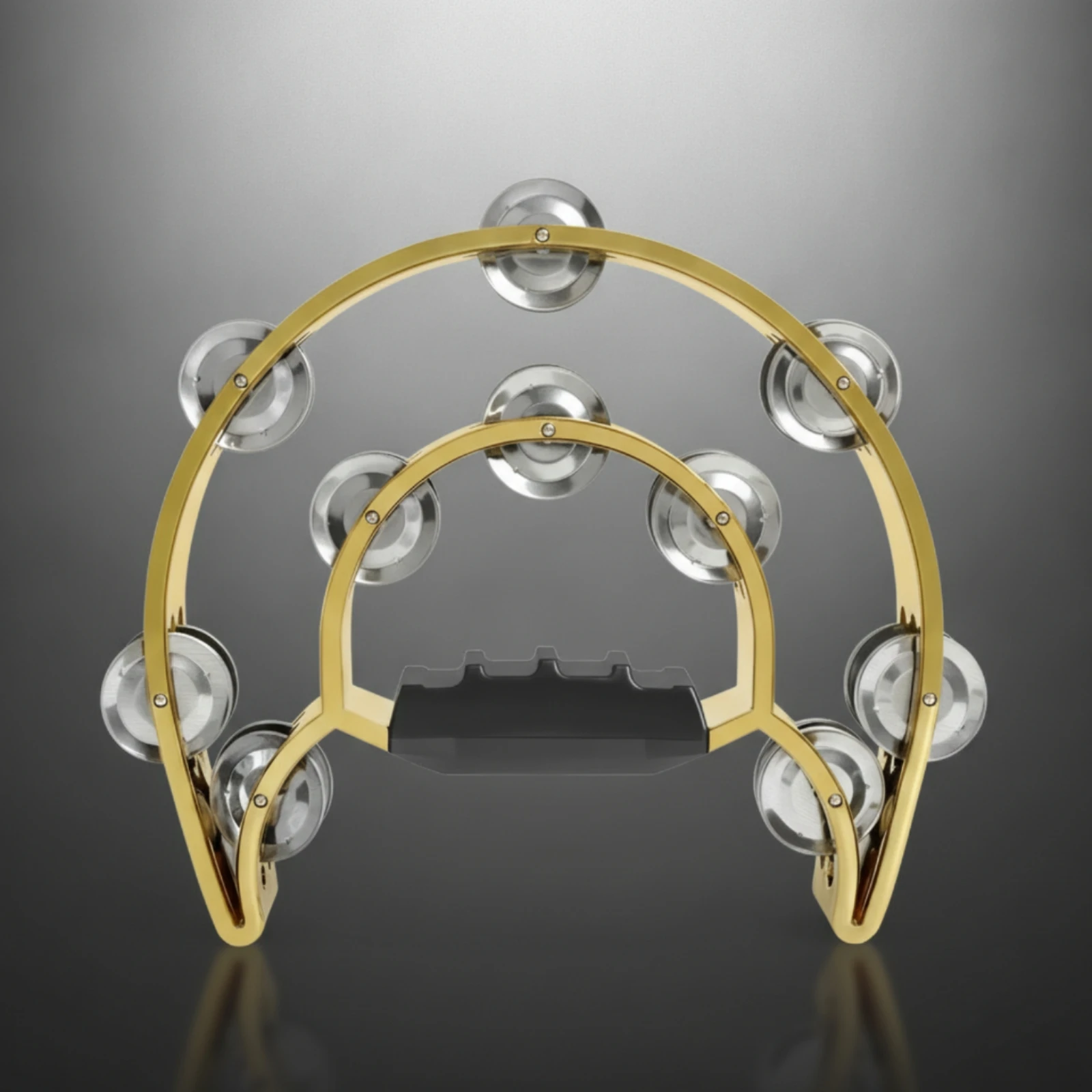 Semicircular Tambourine Sturdy Double-Layer Tambourine Hand Percussion Instrument Crisp Musical Instruments Pleasant