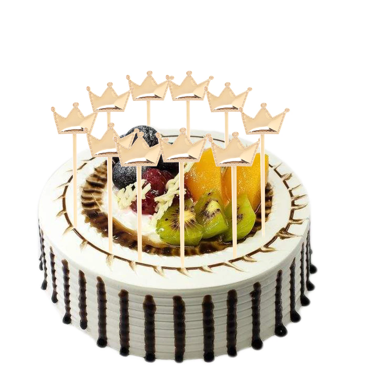 

10Pcs Cake Picks Crown Shape Perfect for Kids Birthday Party Cake Decoration Cupcake Toppers Food Decoration Cupcake Toppers