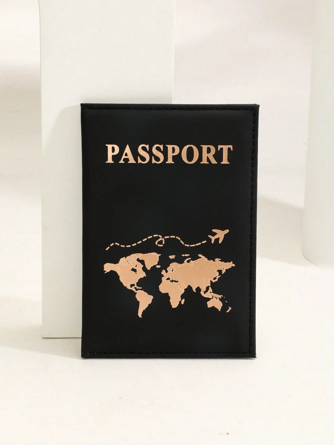 

1pc Matte Surface Pu Passport Holder With World Map & Letter Print And Fixed Design For Travel Abroad Passport Cover Passport C