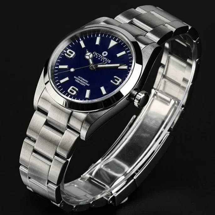 Octopus Men Automatic Watch Pilot 36mm Mechanical Wristwatch 100m Waterproof BGW-9 Luminous Sapphire Mirror PT5000 SW200