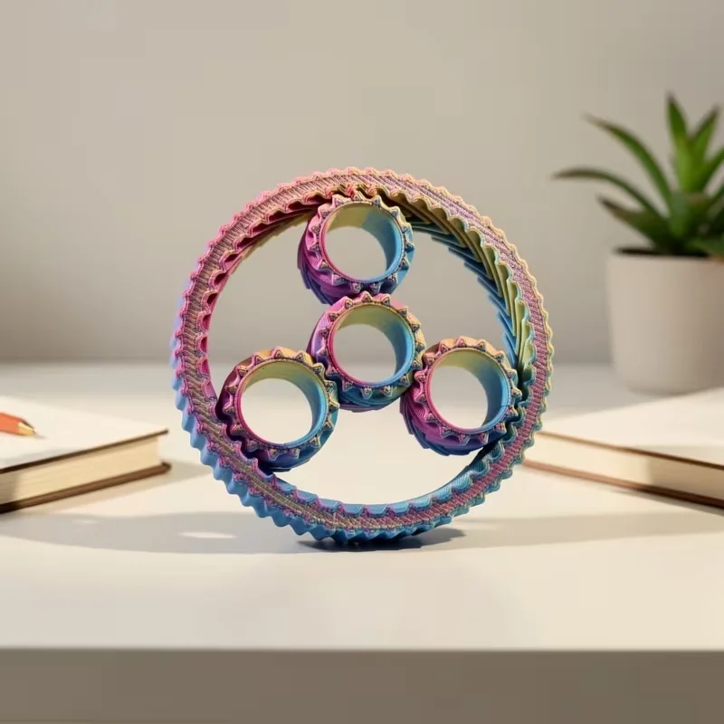 Stress Relief Spiral Star Ring Toy Hot Multidirectional Finger Spinner Smooth Rotation Cool