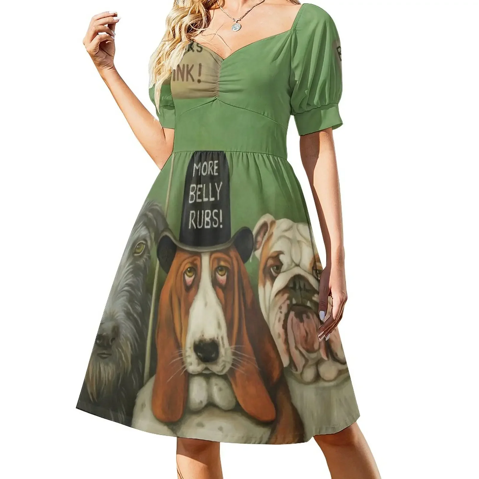 

Dogs On Strike Short-Sleeved Dress sensual sexy dress for women dress summer dresses for official occasions