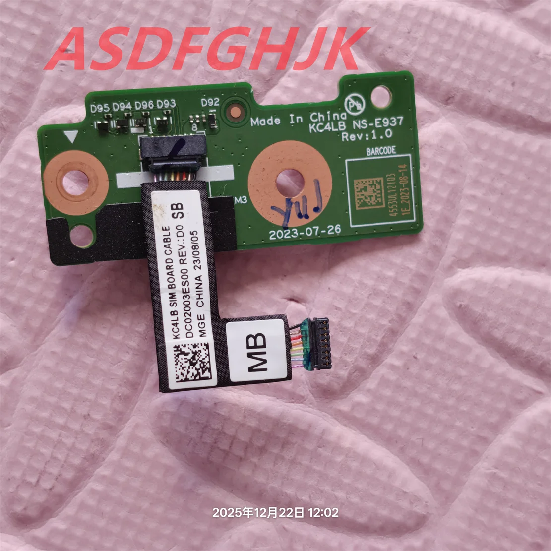 KC4LB NS-E937 FOR LENOVO CHROMEBOOK 14E GEN3 SIM BOARD WITH CABLE  TEST OK