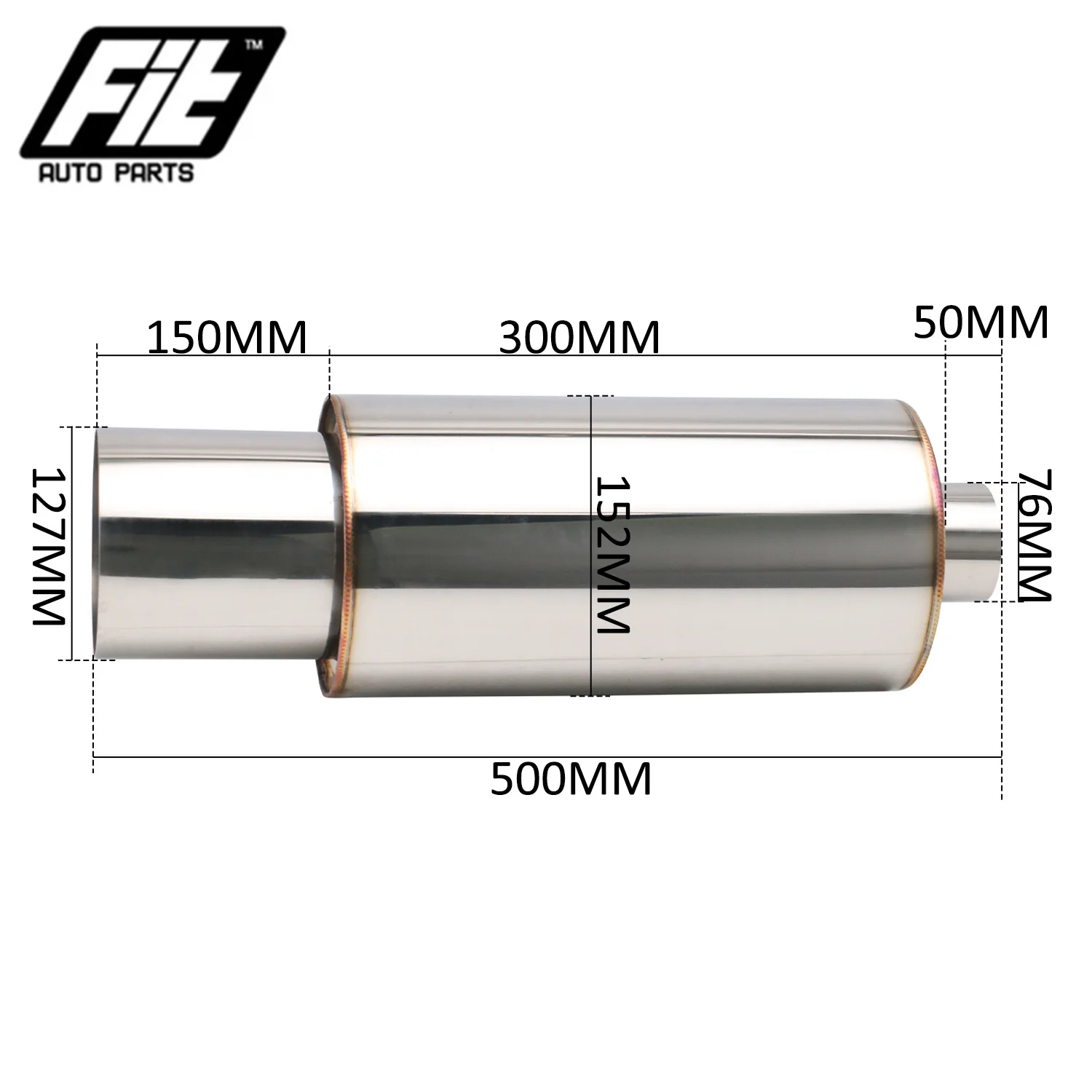 Stainless Steel Rear Muffler On The Car High Flow Racing Muffler Noisy Sound Exhaust Pipe