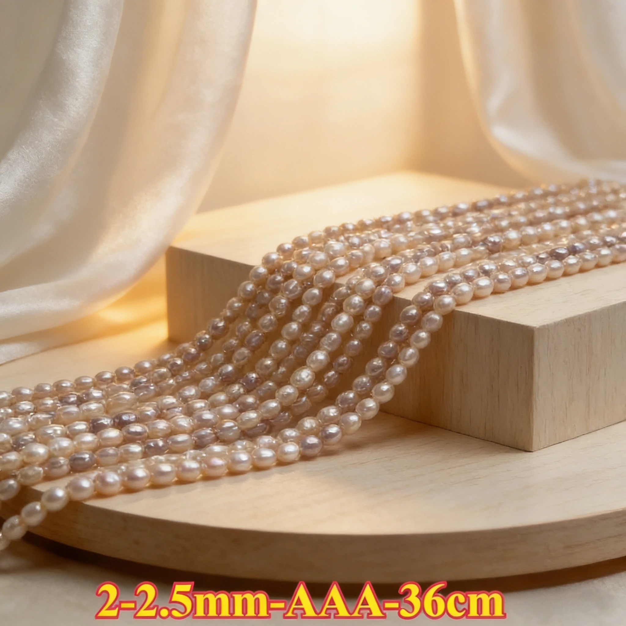 

2/2.5mmAAA Natural Freshwater Pearl Candy Color Rice Spacer Isolation Bead Jewelry Make DIY Necklace Bracelet Gift Wedding Women
