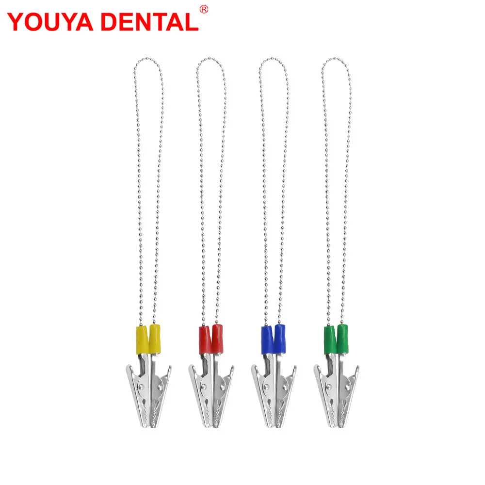 

1pcs Colorful Dentist Scarf Clips Dental Bibs Clip Holder Metal Ball Chain Paper Saliva Towel Napkin Holders Dentistry Materials