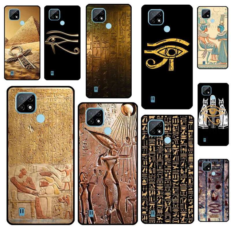 Egyptian Hieroglyphics Symbols For Realme GT Neo 5 10 11 Pro Plus C55 C35 C33 C31 C30 C21Y OnePlus 11 Nord CE 2 Lite Case 