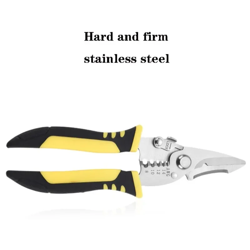 Multifunktionale Abisolierzange Cutter Multifunktionszange Scharfnasige Schälzange Elektrokabel Elektriker CrimpingTool – Detail 5