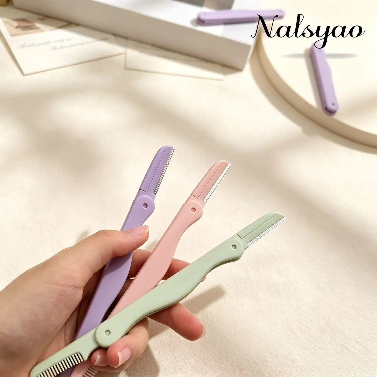 Folding Double Head Eyebrow Razor Facial Trimmer Anti-Scratch Razor Makeup Tools Unisex Shaver