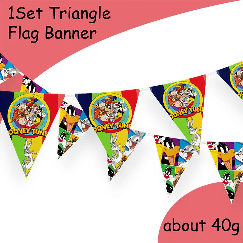 Looney Tunes Theme Birthday party decortaions Disposable Tableware Set Paper Plate Cups Sticker Straws Party Supplies Napkins