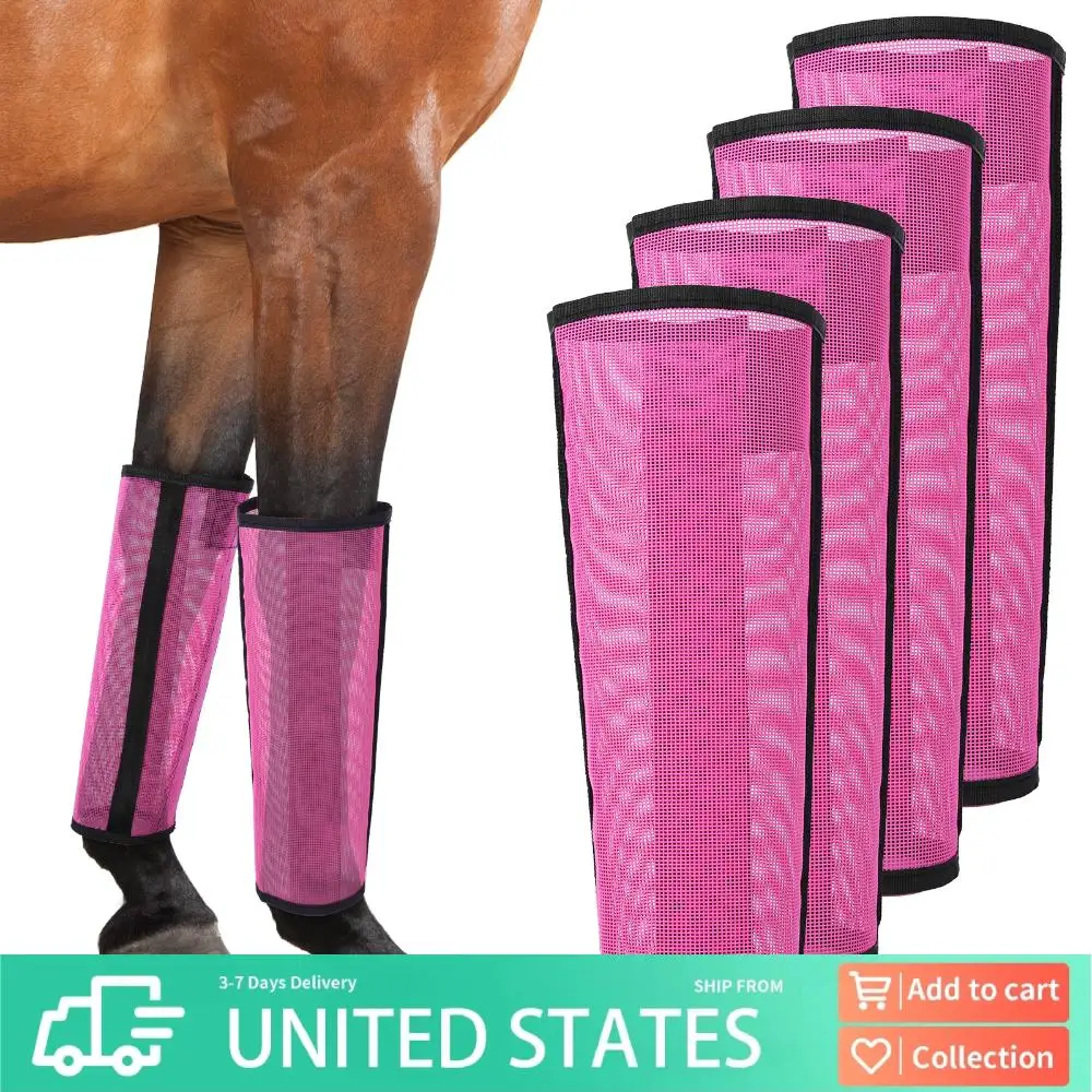 

4-комплектные защитные обертывания для ног лошади, дышащие сетчатые сапоги для лошадей, сетчатые сапоги для лошади, предотвращающие засорение мух, комаров