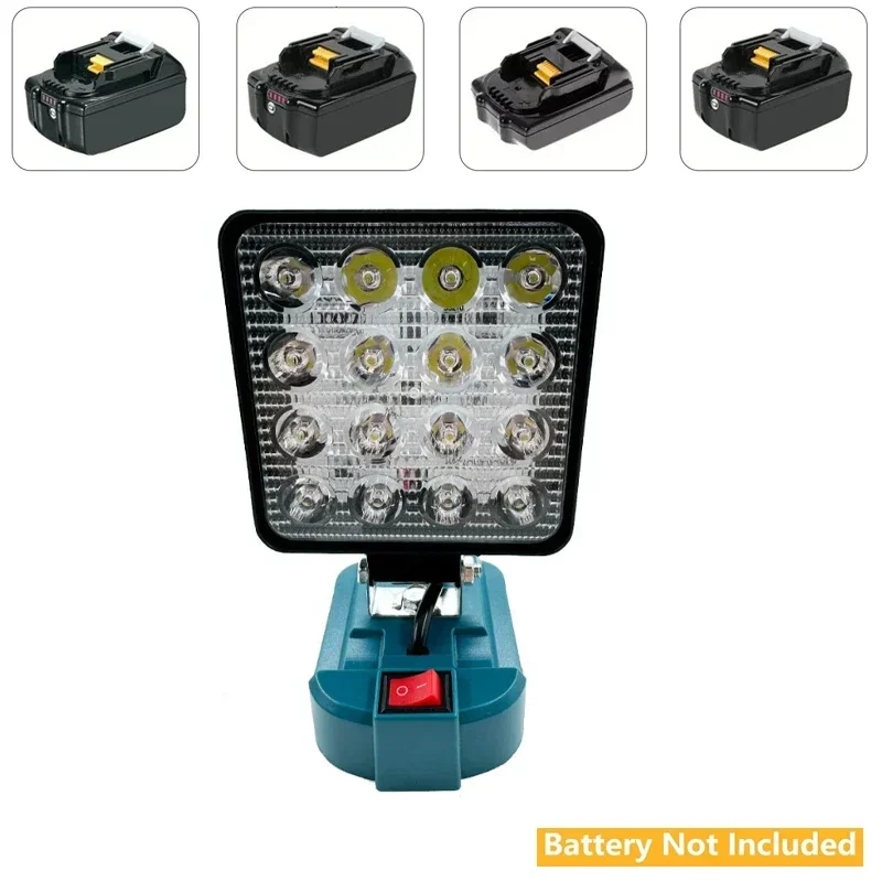 Luz LED de trabajo, linterna de 4 pulgadas para Makita, batería de iones de litio de 14,4 V y 18V, lámpara de inundación de emergencia portátil,