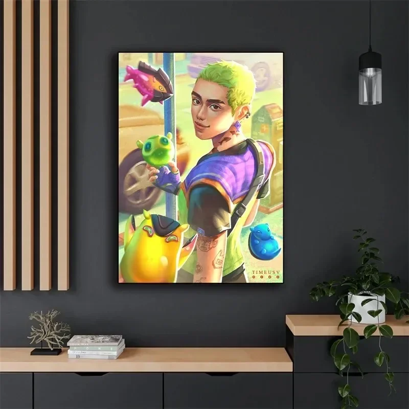 Anime Online Game Valorant Poster Neon Canvas Painting Wall Art Kawaii Game Room Decor Reyna Jett Gaming Gamer Aesthetic Gift