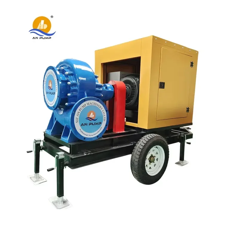 custom Mobile Self-Priming Sewage Pump Trailer 6 Inch 12 Inch Flood Control Drainage Water Pump for Emergency Flood