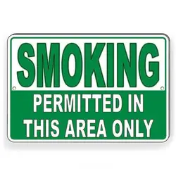 Smoking Permitted In This Area Only Metal Sign Vaping SSP013