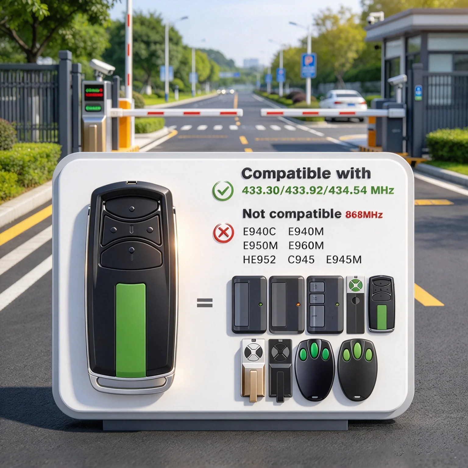 Merlin E960M Compatible With E960M E940M E943M HomEntry HE952 E940C E950C Garage Door Remote Controller / Garage Remote Control