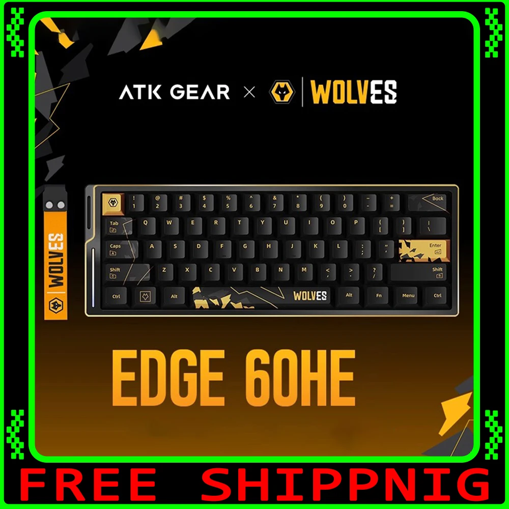 

ATK WOLVES EDGE60HE Клавиатура с магнитным переключателем Проводная игровая механическая клавиатура 8000 Гц RT0.001 мм Клавиатуры из алюминиевого сплава
