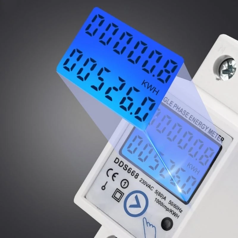 Single Phase LCD Screen Meter Electricity Meter Watt KWh Amp Meter
