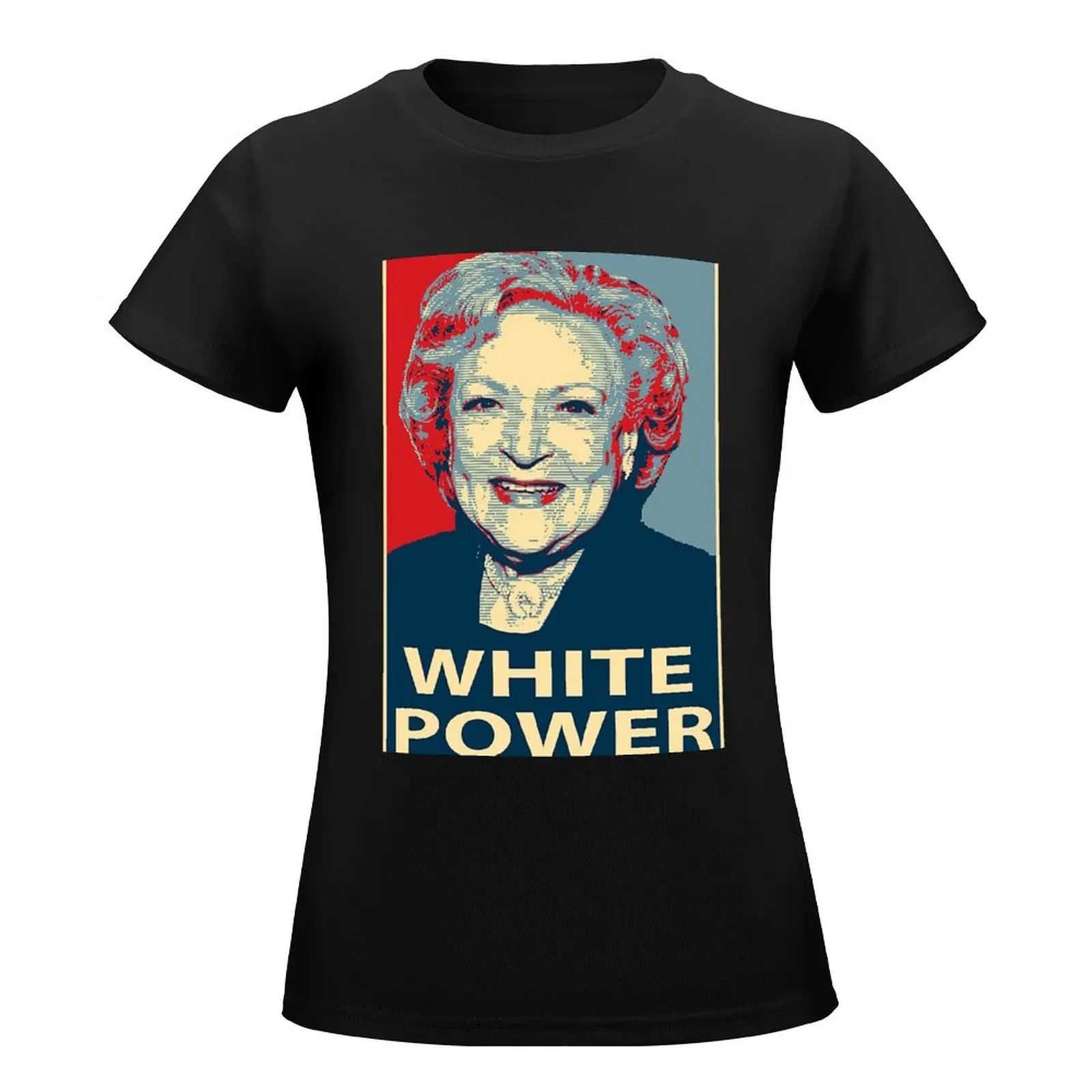 RED BLUE BEAUTY WOMEN WHITE POWER POSTER T-Shirt lady clothes sports fans cute clothes t-shirt dress for Women long