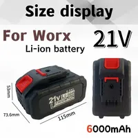 21V Universal Lithium Battery Cordless Rechargeable Worx Battery,Replace 36VF 48VF 88VF Impact Drill Electric Chainsaw Battery