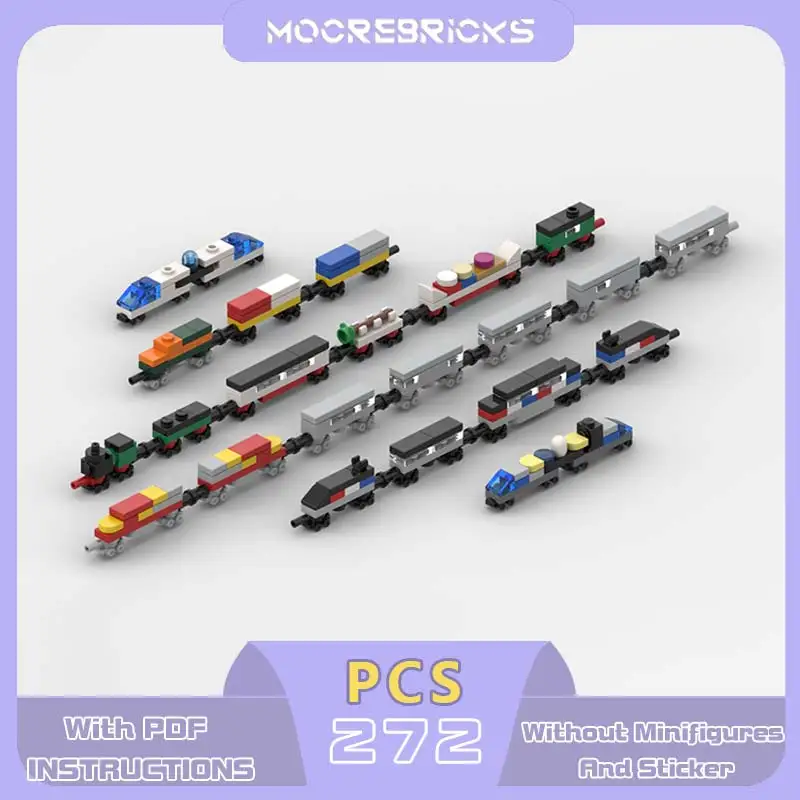 Klassieke Teeny Trains Serie Auto Model Trein Modulaire MOC Bouwstenen Modulaire Monteren Technologie Bricks Speelgoed Kerstcadeaus