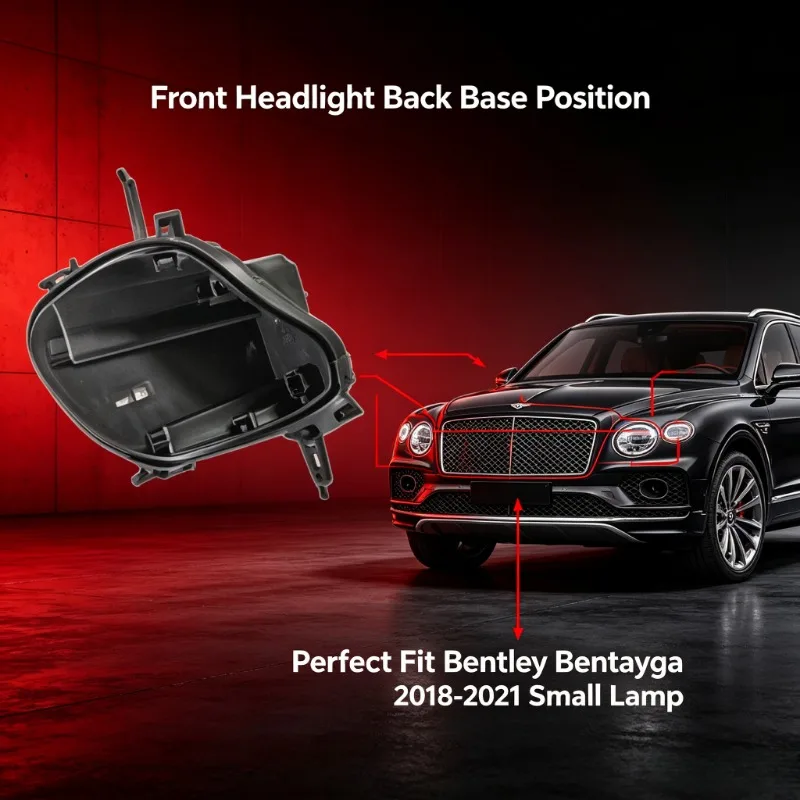 Moggic Headlight Rear Housing Cover Lens Case Compatible With 2018 2019 2020 2021 Bentley Bentayga Base Model Left Right Side