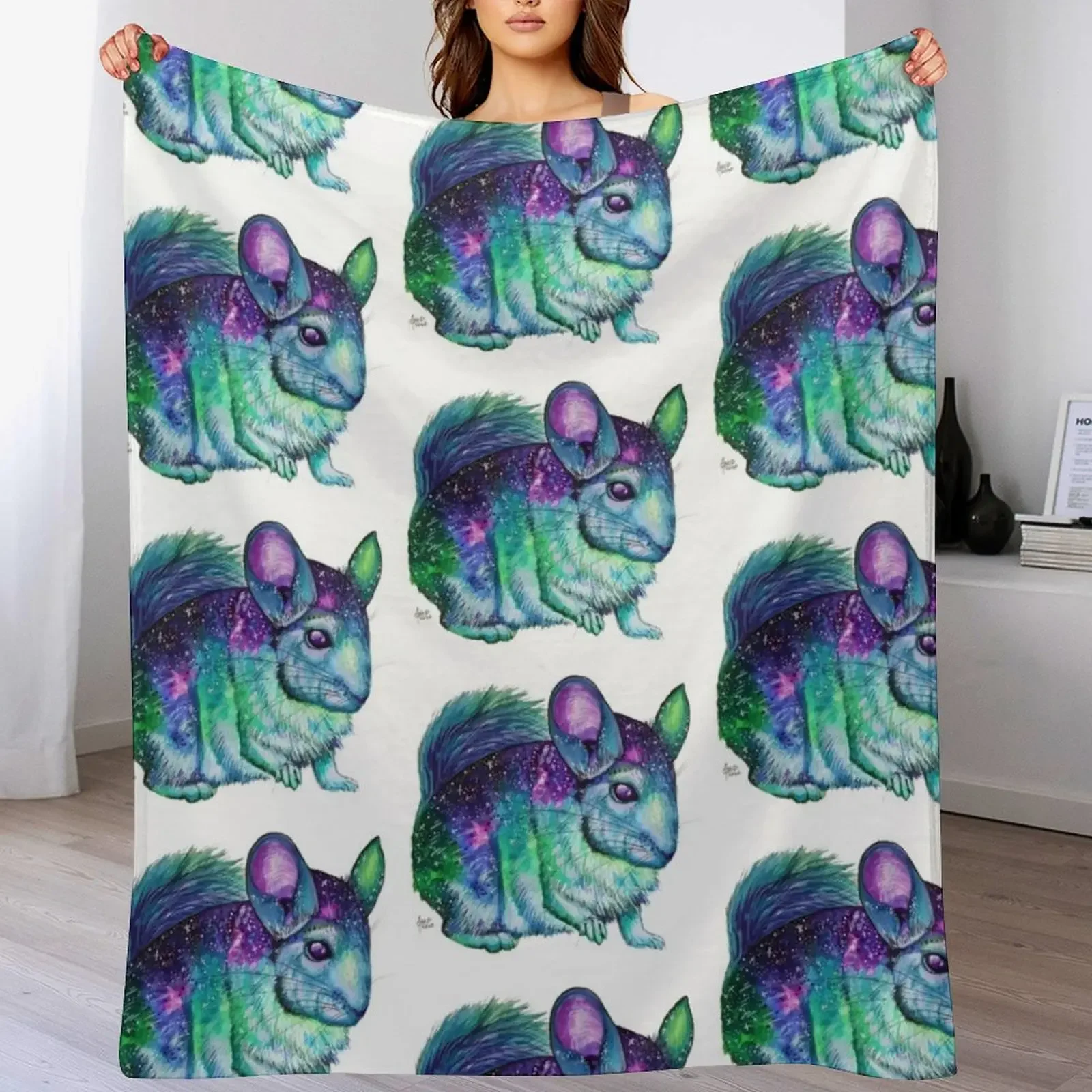 

Galaxy Chinchilla Throw Blanket Luxury Throw cosplay anime Soft Plaid Blankets