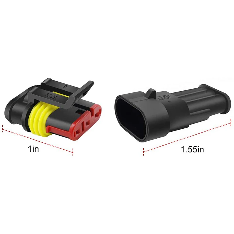 Connettore elettrico impermeabile per auto a 3 Pin, connettori terminali serie Automotive da 1.5Mm per auto, (confezione da 12)