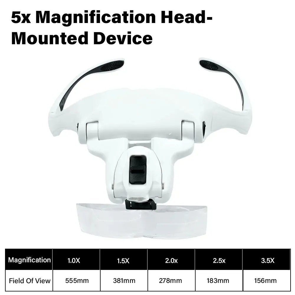 LED Light Lamp Headband Magnifier Jeweler Head Loupe Optical Glass Tool Repair Reading Magnifying Glasses Eye Glasses Magnifier