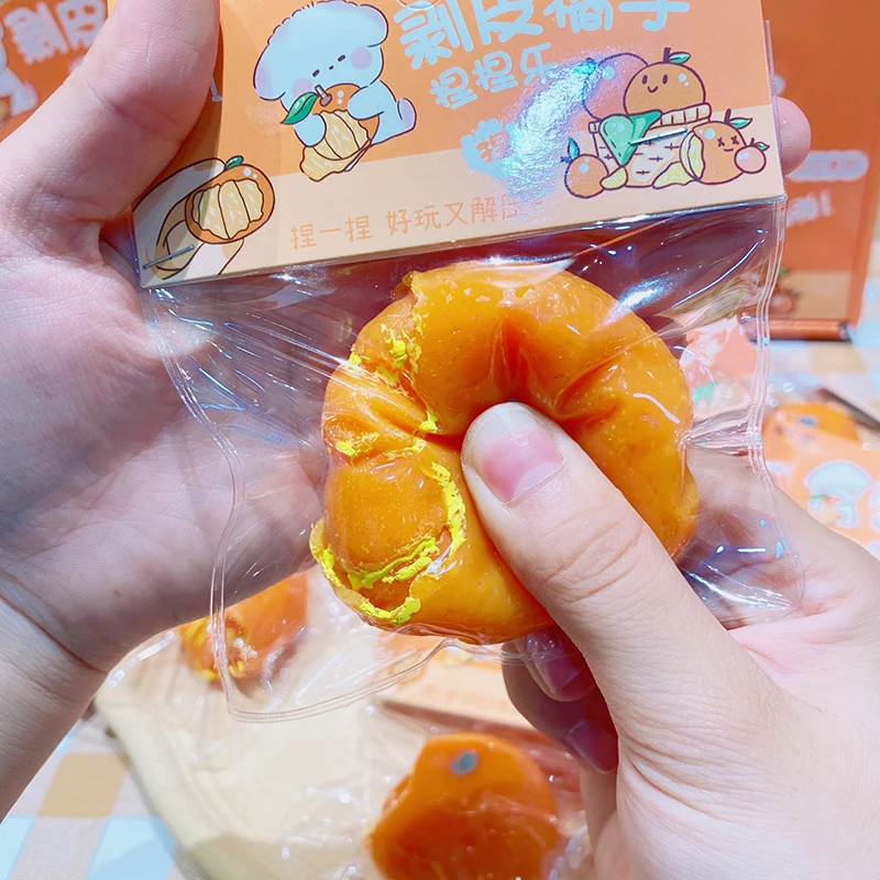 

Creative Funny Pinch Toy Simulation Peeling Orange Soft Slow Rebound Toys Cute Fruits Squeeze Decompression Toys Children's Gift