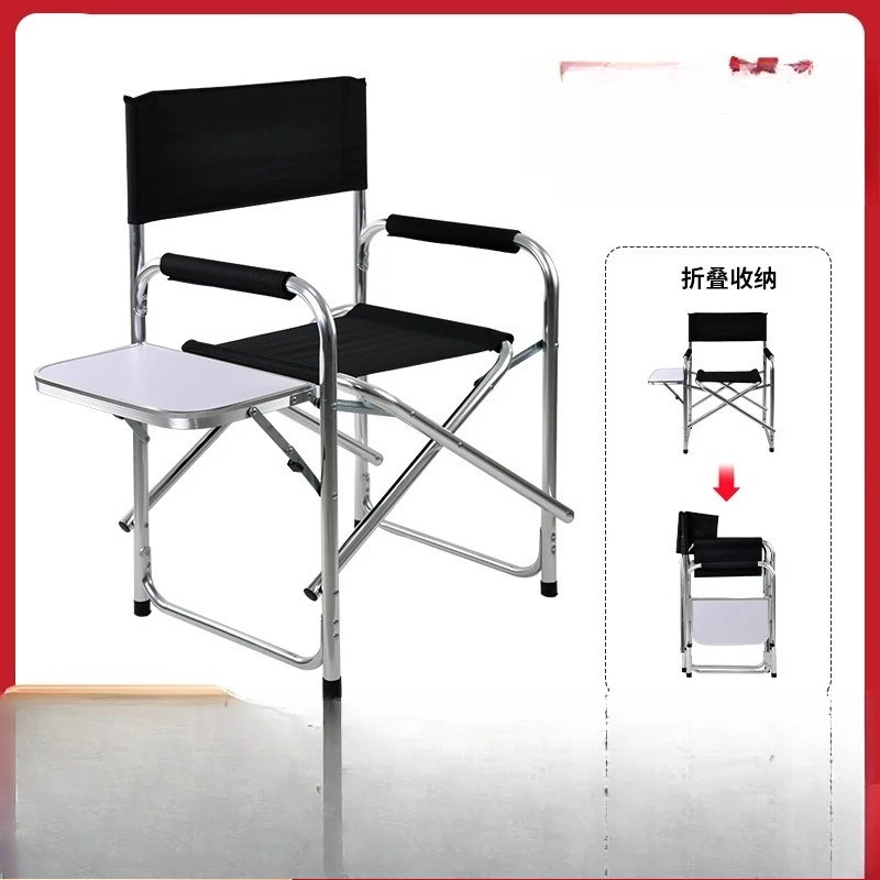 Outdoor director chair folding chair mountain camping with side table aluminum alloy lightweight high load-bearing