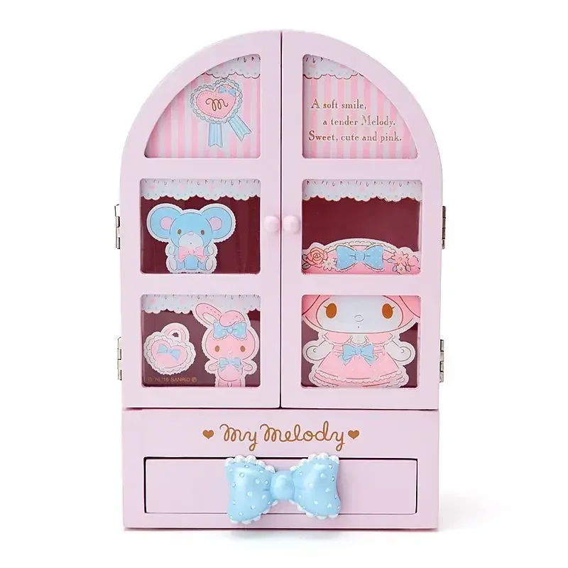 Sanrio My melody little twin star girl sweet and cute cartoon pattern Meipai clay background jewelry storage box holiday gift