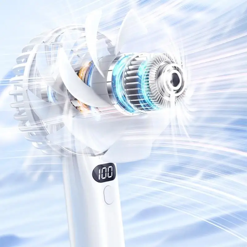 مروحة شفافة صغيرة U0DE مع 3 إعدادات السرعة ومروحة بحجم جيب USB للسفر المكتبي والاستخدام في الهواء الطلق