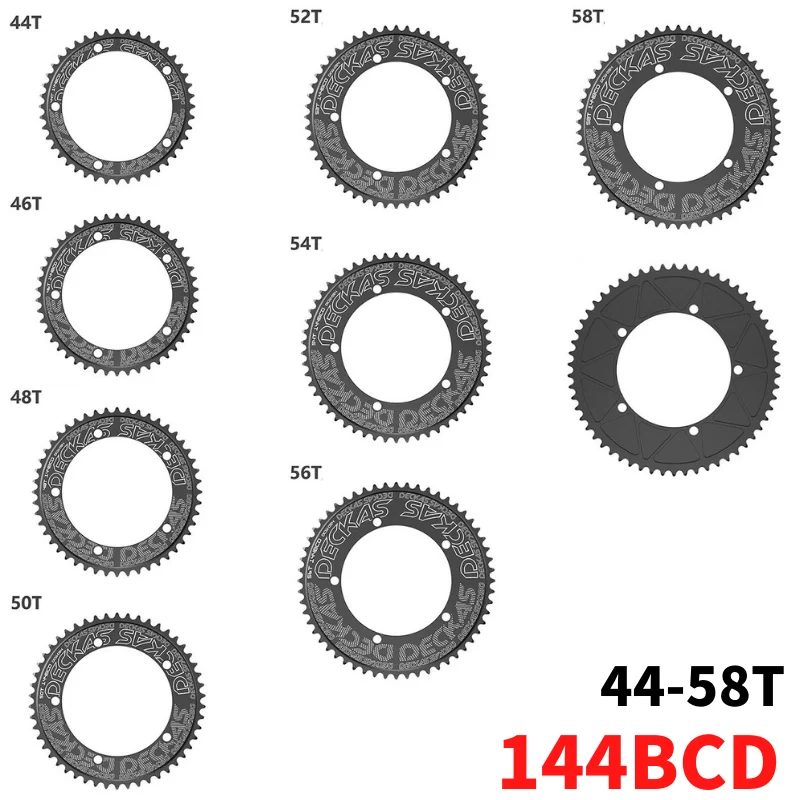 DECKAS 144BCD 44T-58T Teeth Special Single Speed Wheel Chainwheel for TMB Bike Fixed Gear Round Chainring Track Bicycle Parts