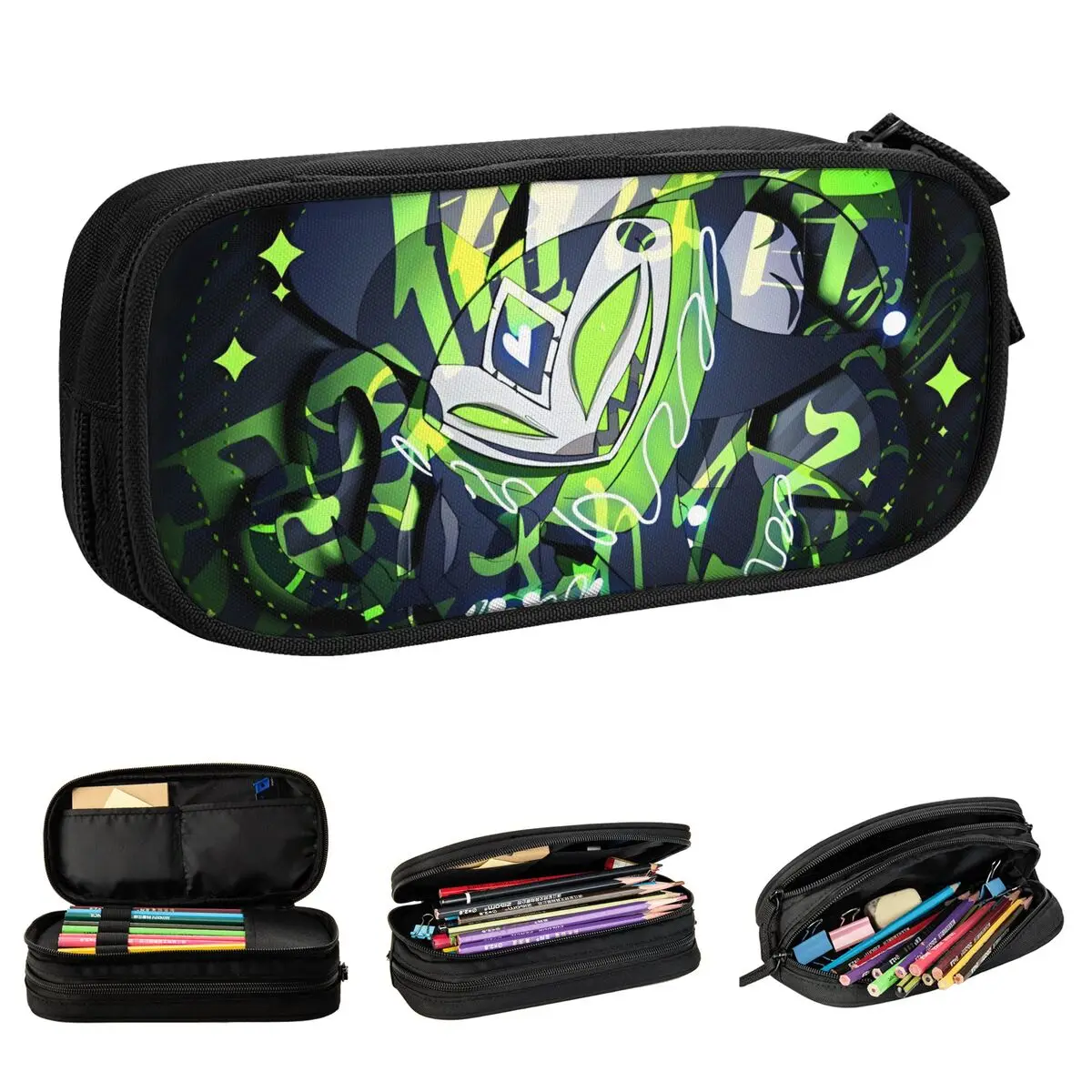 

Helluva Boss Cartoon Pencil Case Pencil Pouch Pen Box for Student Big Capacity Bag School Supplies Gift Accessories