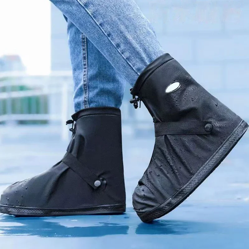 S-XXL Waterproof Rain Shoes Cover Reusable Water Boots Anti-Slip Cycling Hiking Overshoes Rain Snow Wet Sand Shoes Protectors