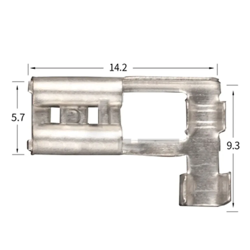 100pcs/lot 4.8 Flag-shaped plug spring + elbow sheath Plug-in cold-pressed terminal block switch wire connector 0.5-1.5mm2