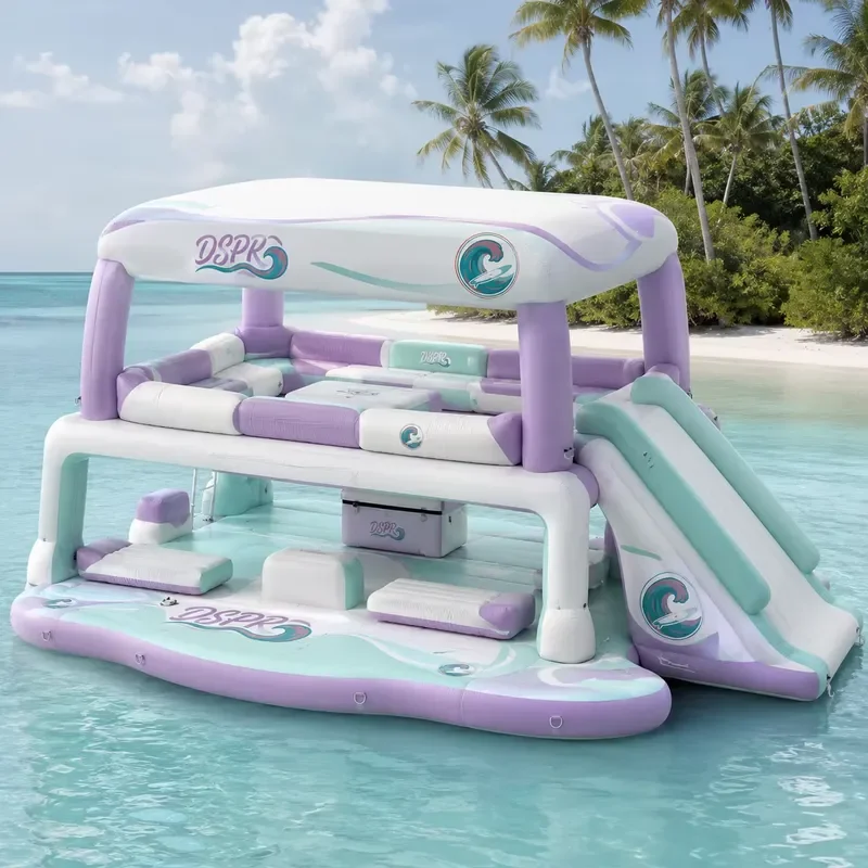 Heavy Inflatable Floating Platform for Water Recreation, Stable Floating Dock for Family, Friends and Guest Use