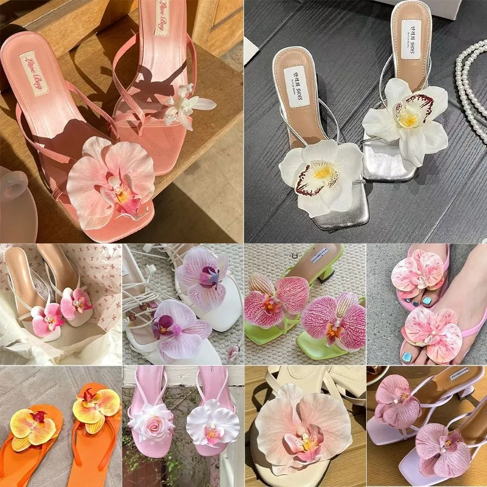 1 Pair Simulation Coloful Thai Fairy Butterfly Flower Shoe Buckles Personalized Design Simulation Buckles Decor