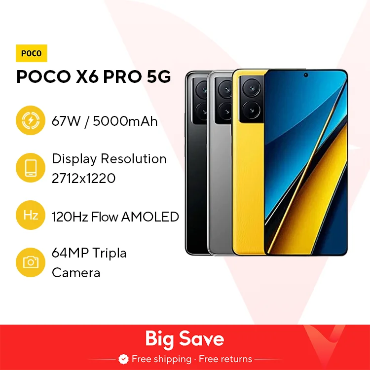 POCO X6 Pro 5G Global Version Smartphone Dimensity 8300-Ultra 6.67