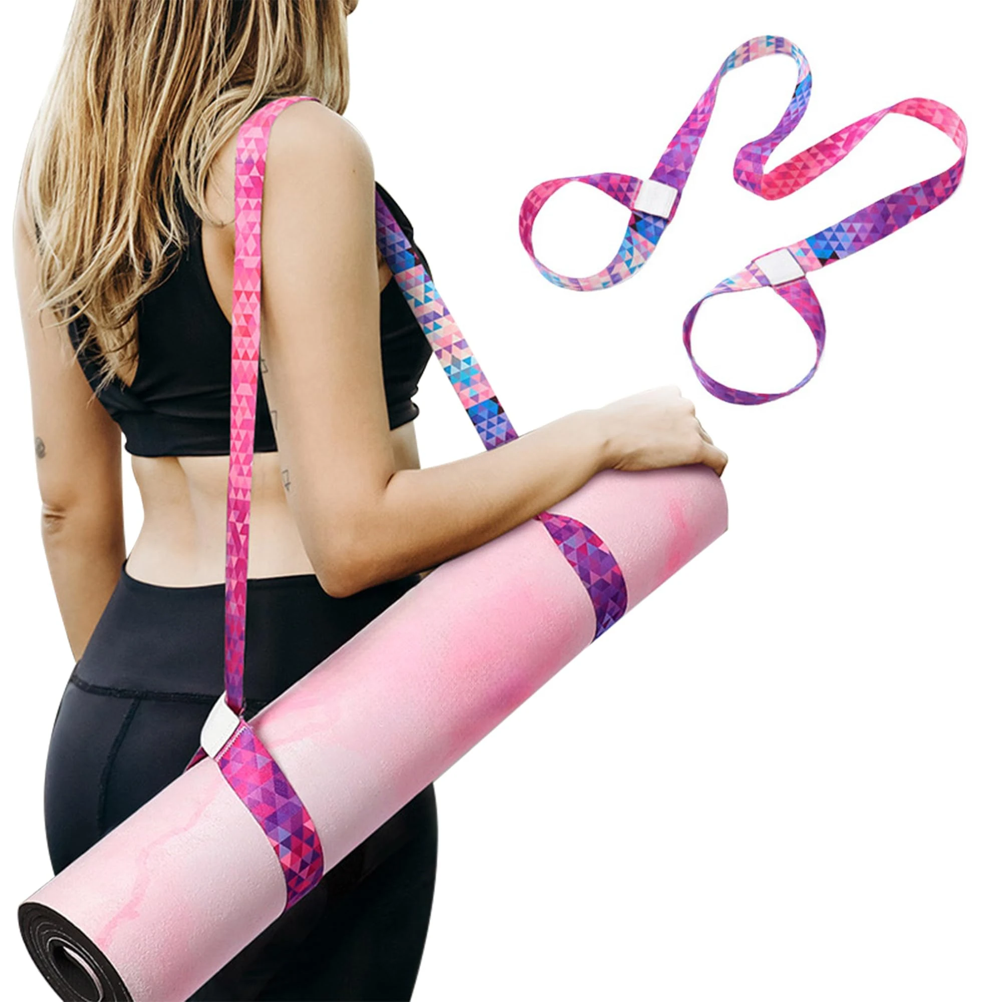 1pc Yoga Mat Straps, Adjustable Nylon Carrier for Yoga Mat, Strong and Sturdy Yoga Mat Harness Strap Sling, Exercise Mat Strap