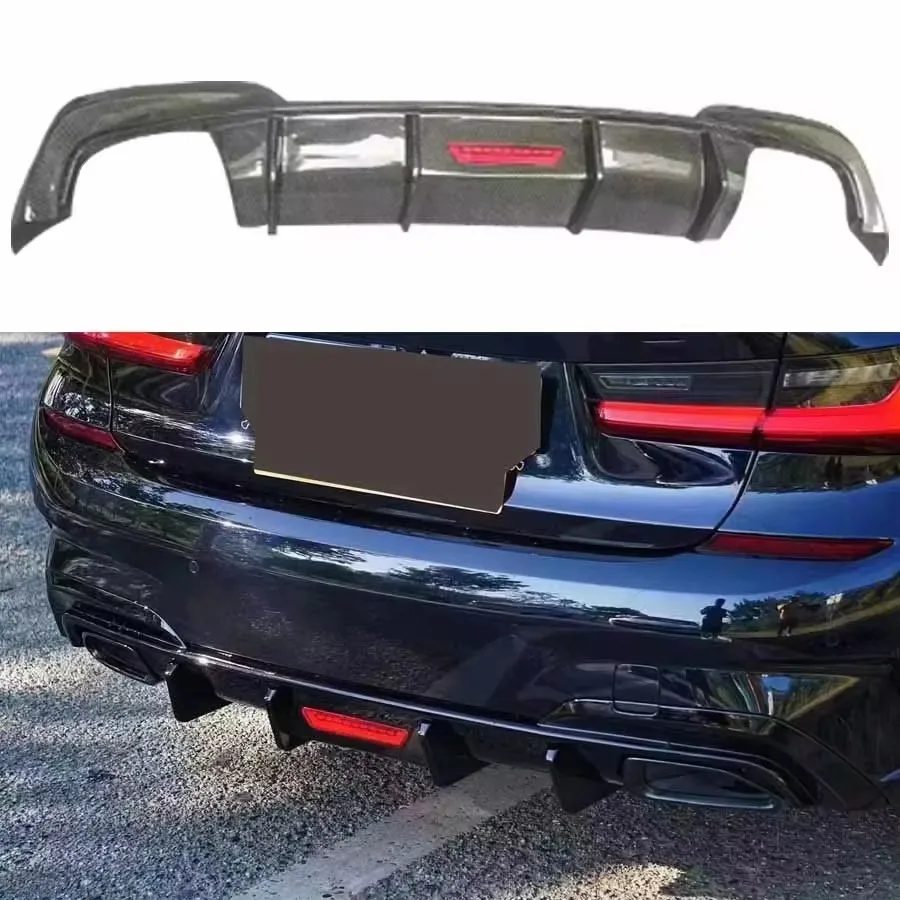 

For BMW 3 Series G20 G28 2019-2020 Carbon Fiber Back lip Car Rear Bumper Diffuser Rear Splitters Spoiler Back lip body kit