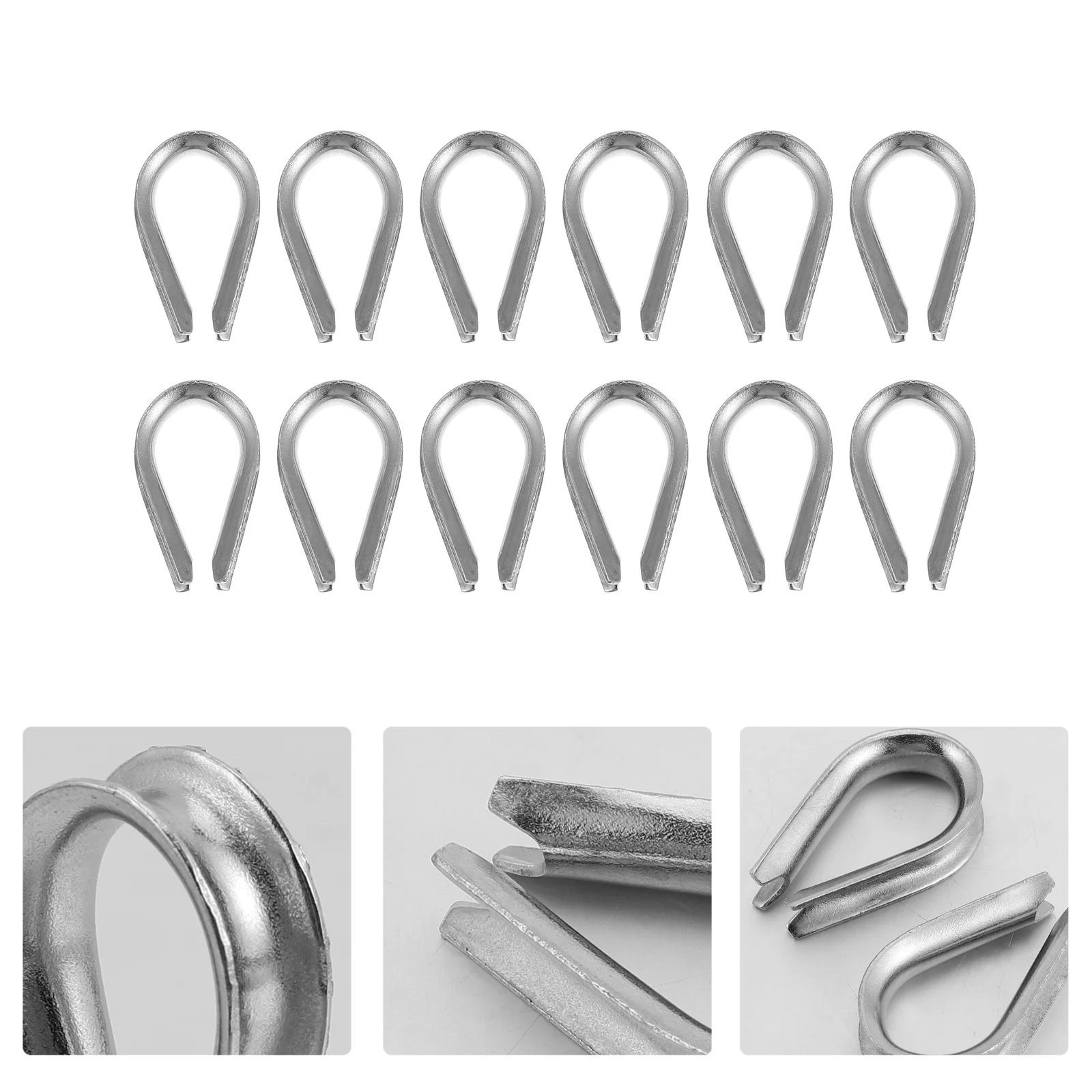 24 Pcs Stainless Steel Capel Protection Ring Electric Wire Cable Clamps 304 Rope